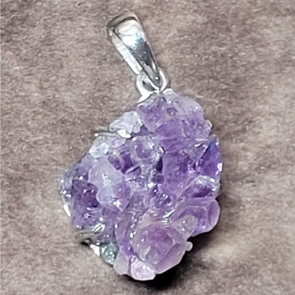 Purple Amethyst Cluster Pendant - Picture 1 of 11